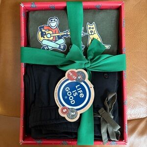 Life is Good‎ Men’s PJ Set “Unplug” Size S NIB Pockets Lg Sleeve Crew Terry Pant